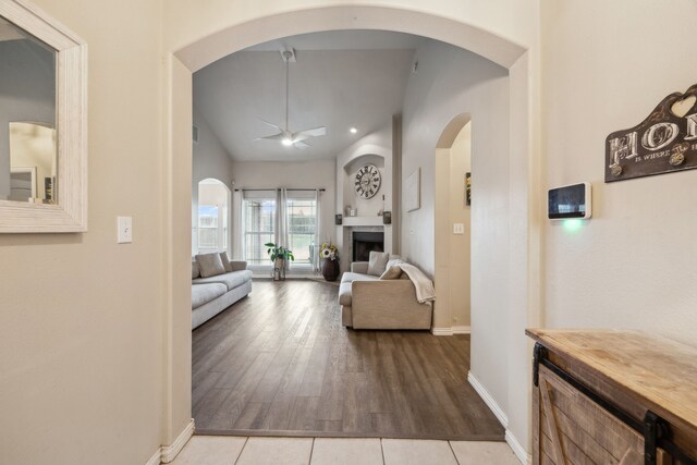 328 Peachtree Ln, Princeton, TX 75407 - entryway with light tile patterned floors, arched walkways, baseboards, and visible vents