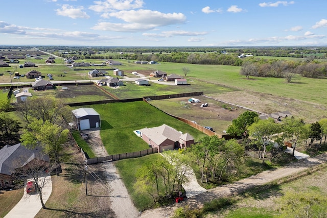 drone / aerial view with a rural view