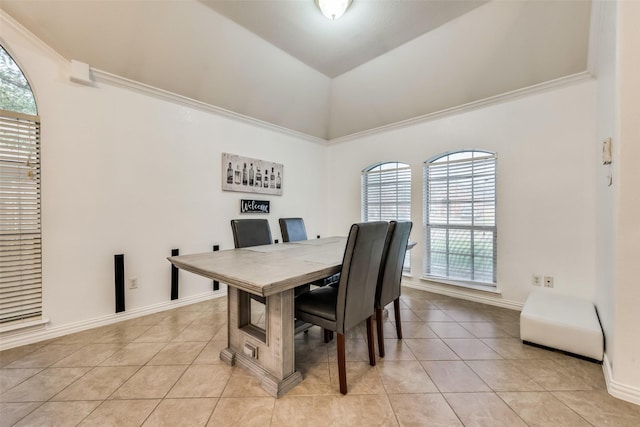 4122 Cory Lee Ct, Arlington, TX 76015 - dining room featuring light tile patterned floors and high vaulted ceiling