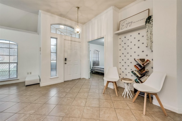 4122 Cory Lee Ct, Arlington, TX 76015 - foyer entrance with light tile patterned floors and crown molding