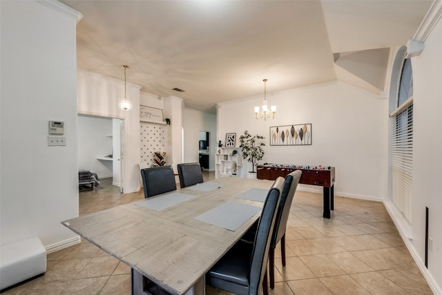 4122 Cory Lee Ct, Arlington, TX 76015 - dining space featuring light tile patterned floors and a chandelier