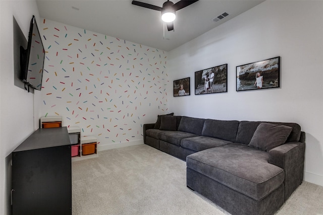 1716 Bradford Pear Way, Celina, TX 75078 - carpeted living room with ceiling fan and baseboards