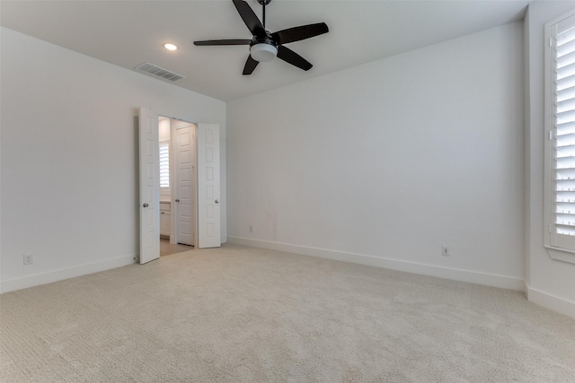 1716 Bradford Pear Way, Celina, TX 75078 - spare room featuring a ceiling fan, light carpet, plenty of natural light, and recessed lighting