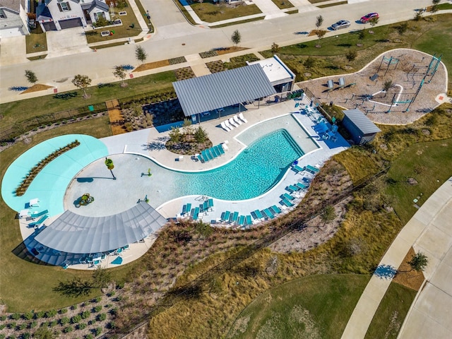 1716 Bradford Pear Way, Celina, TX 75078 - aerial view of a pool area