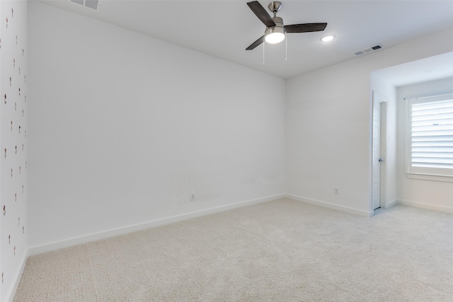 1716 Bradford Pear Way, Celina, TX 75078 - spare room featuring light colored carpet, baseboards, a ceiling fan, and recessed lighting
