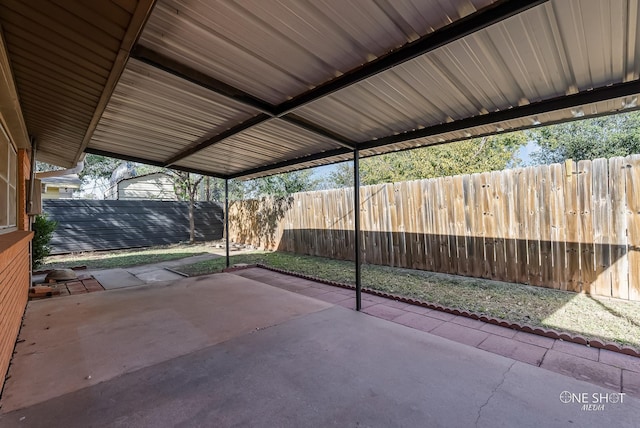 view of patio with a fenced backyard