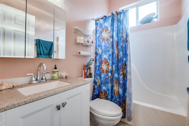 1207 Stafford St, Dallas, TX 75208 - bathroom featuring vanity, shower / tub combo, and toilet