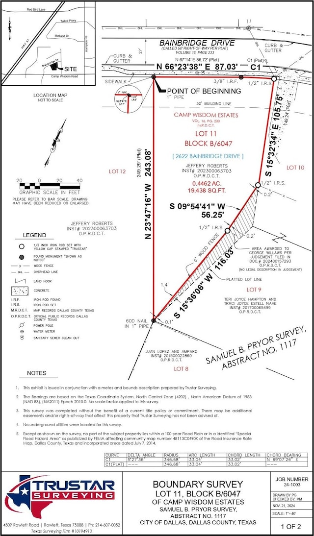 2622 Bainbridge Dr, Dallas TX, 75237 land for sale