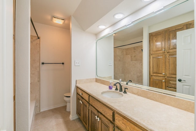 2111 Meadowview Dr, Keller, TX 76262 - full bath with vanity, baseboards, toilet, tile patterned flooring, and visible vents