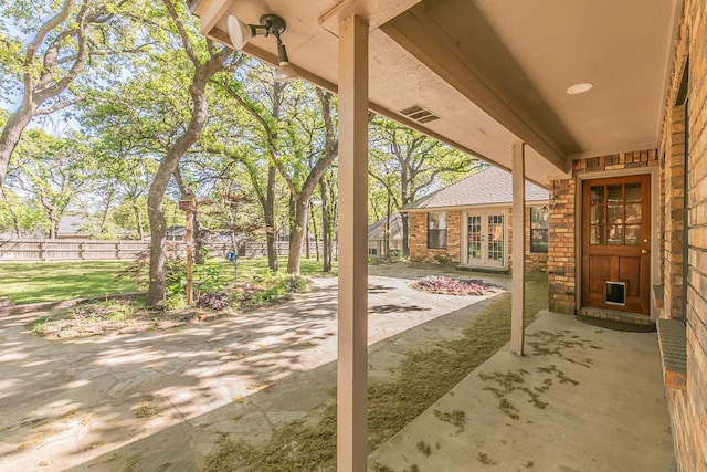 2111 Meadowview Dr, Keller, TX 76262 - view of patio / terrace featuring french doors and fence