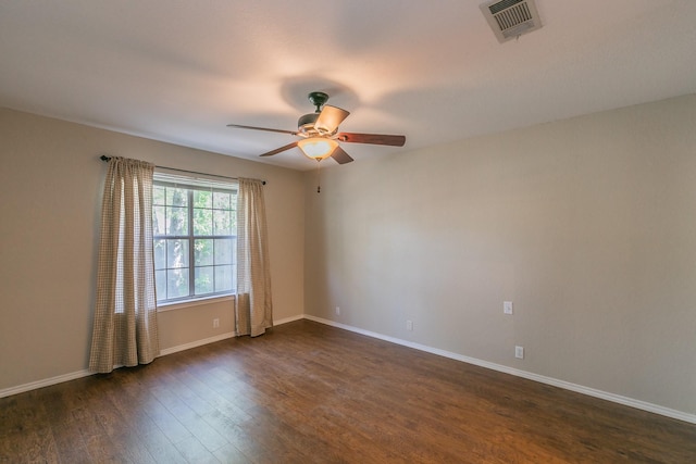 2111 Meadowview Dr, Keller, TX 76262 - spare room with dark wood finished floors, visible vents, baseboards, and ceiling fan