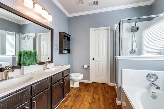 full bath featuring a sink, visible vents, and a stall shower
