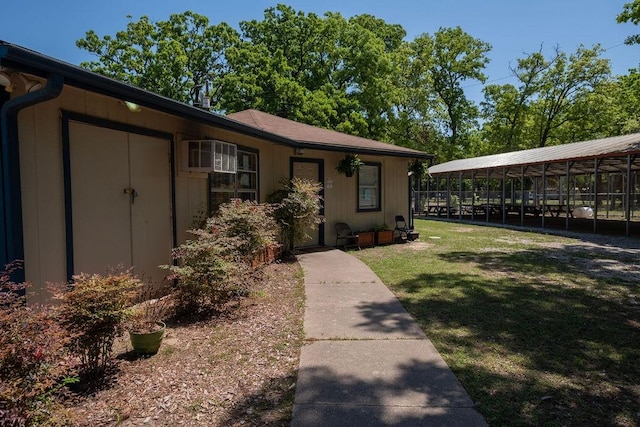 exterior space featuring a lawn