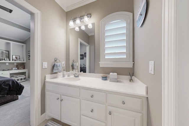 931 Willow Ct, Fairview, TX 75069 - bathroom with ornamental molding and vanity