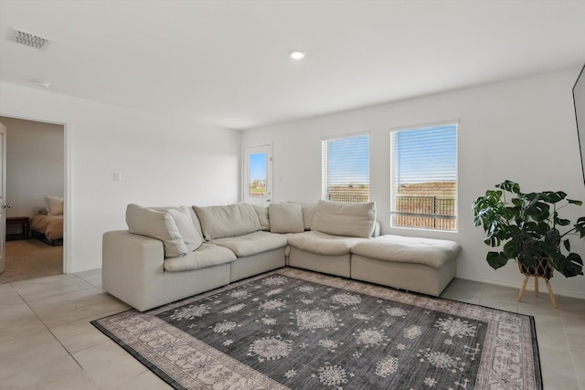 6436 Auburn Dale Rd, Pilot Point, TX 76258 - living room with light tile patterned flooring and baseboards