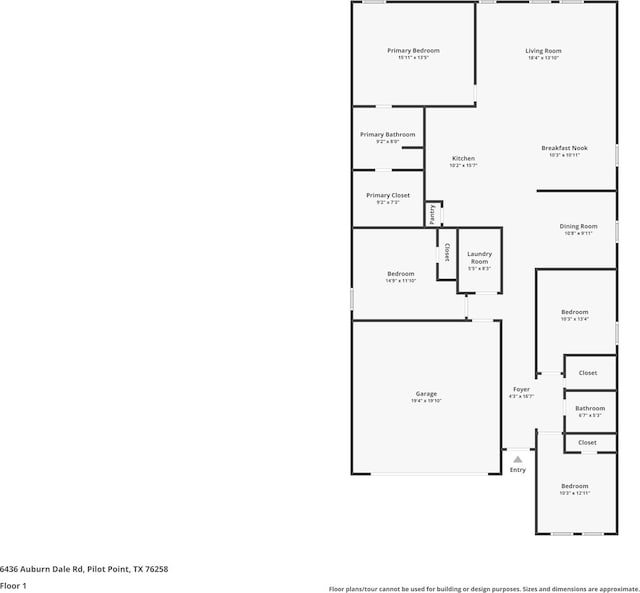 6436 Auburn Dale Rd, Pilot Point, TX 76258 - property floor plan