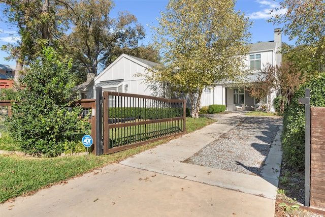 exterior space with a fenced front yard