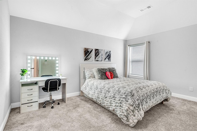 3627 Harvest Ln, Frisco, TX 75034 - carpeted bedroom featuring baseboards, vaulted ceiling, and a desk