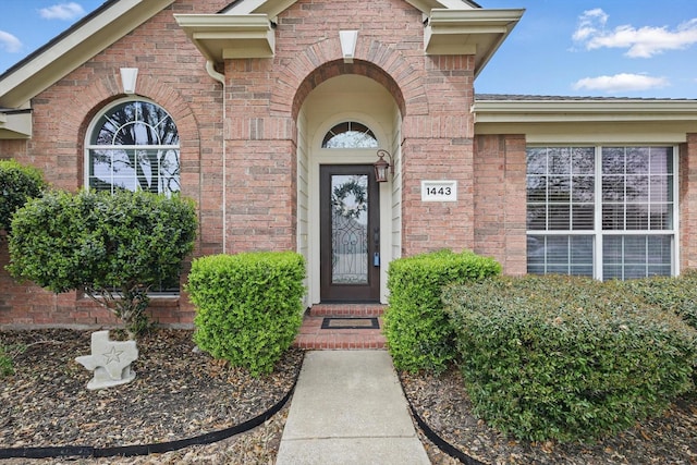 1443 Sleepy Hollow Dr, Allen, TX 75002 - view of exterior entry featuring brick siding