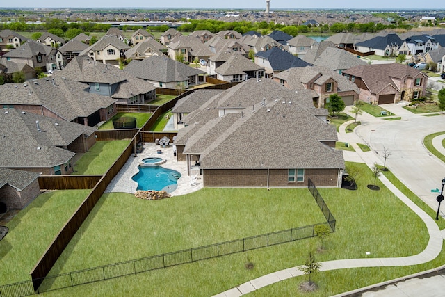aerial view with a residential view