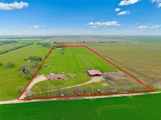 drone / aerial view featuring a rural view