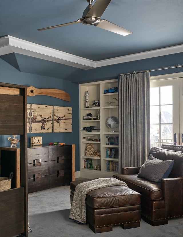 2205 Wheeler Dr, Southlake, TX 76092 - sitting room featuring carpet flooring and ceiling fan