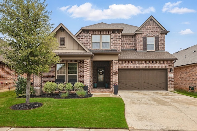 4940 Campbeltown Dr, Flower Mound, TX 75028 - craftsman-style house featuring brick siding, a shingled roof, and an attached garage