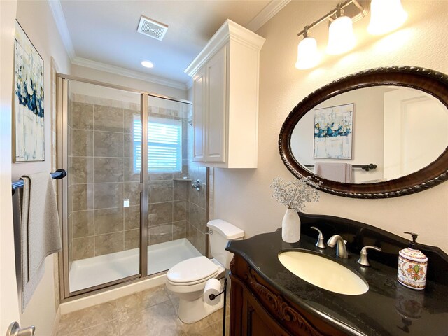 1217 Kings Hwy, Dallas, TX 75208 - bathroom featuring toilet, tile patterned floors, visible vents, and a shower stall