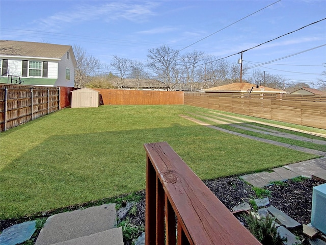 1217 Kings Hwy, Dallas, TX 75208 - view of yard with a fenced backyard, a storage unit, and an outdoor structure