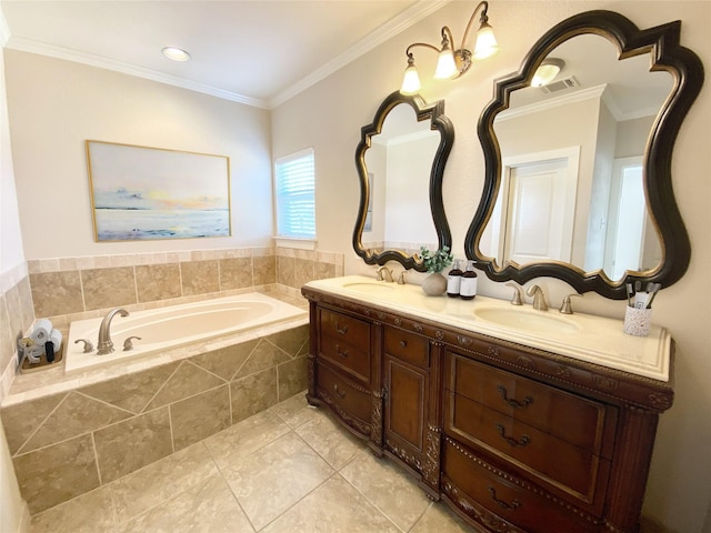 1217 Kings Hwy, Dallas, TX 75208 - full bath with a sink, tile patterned floors, a bath, and visible vents