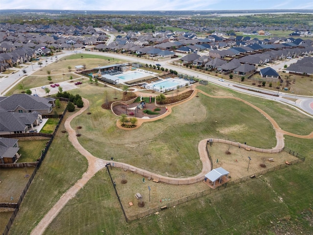 drone / aerial view with a residential view
