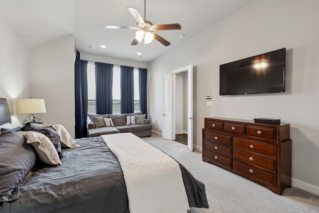 4600 Autumn Sage Dr, Prosper, TX 75078 - bedroom with baseboards, light carpet, and a ceiling fan