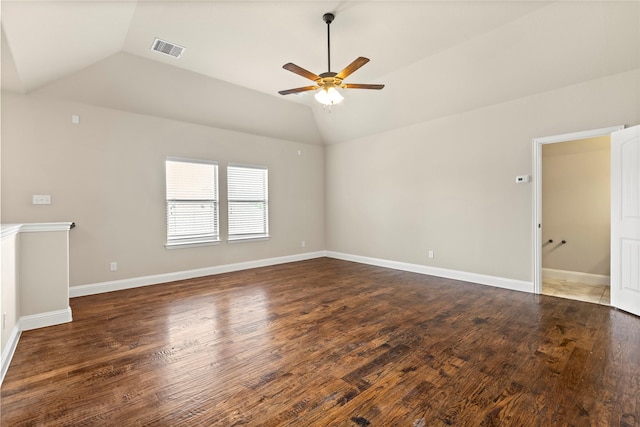 612 Buelwood Ct, Desoto, TX 75115 - spare room featuring lofted ceiling, ceiling fan, and wood finished floors