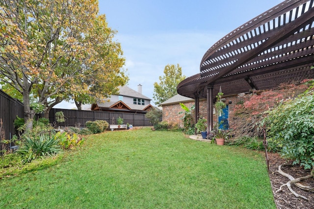 404 Creekside Dr, Murphy, TX 75094 - view of yard featuring a pergola and a fenced backyard