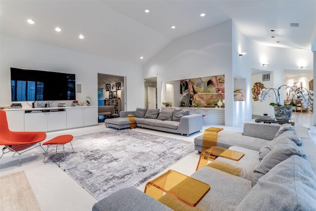 4524 Park Ln, Dallas, TX 75220 - living room with recessed lighting and high vaulted ceiling
