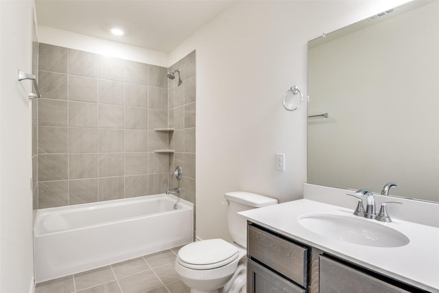 3808 Parsons St, Crandall, TX 75114 - full bathroom featuring toilet, tile patterned floors, bathtub / shower combination, and vanity