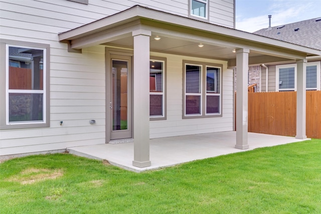 3808 Parsons St, Crandall, TX 75114 - property entrance with a yard, a patio, and fence