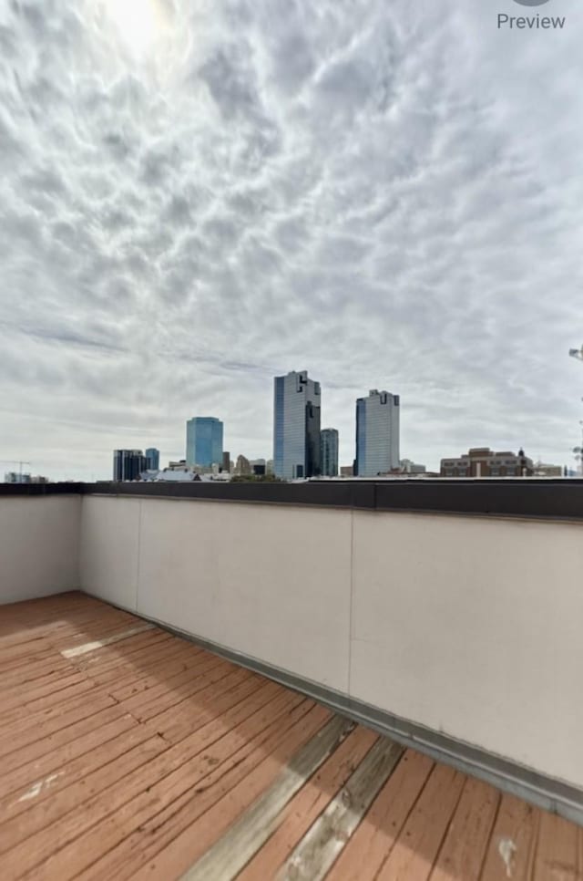 736 Skyline Bluff Ct, Fort Worth, TX 76102 - wooden deck featuring a city view
