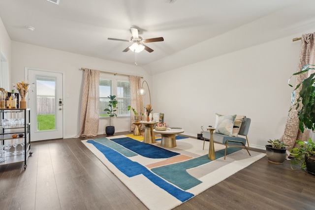 1002 Honey Maple St, Princeton, TX 75407 - living area with ceiling fan, wood finished floors, and baseboards