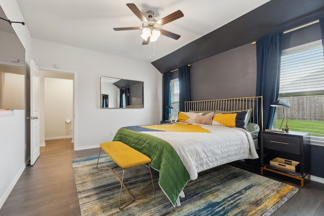 1002 Honey Maple St, Princeton, TX 75407 - bedroom featuring wood finished floors, baseboards, ceiling fan, and vaulted ceiling