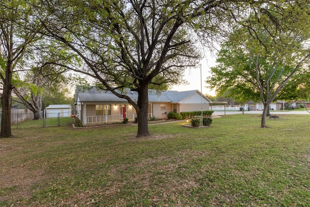 view of yard with fence