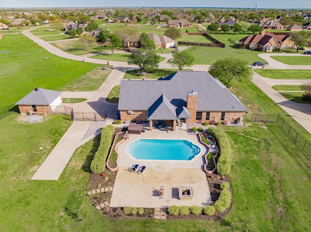birds eye view of property featuring a residential view