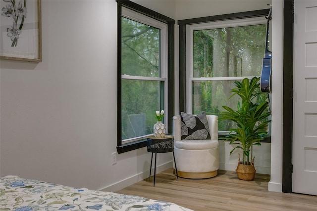 bedroom featuring baseboards and wood finished floors