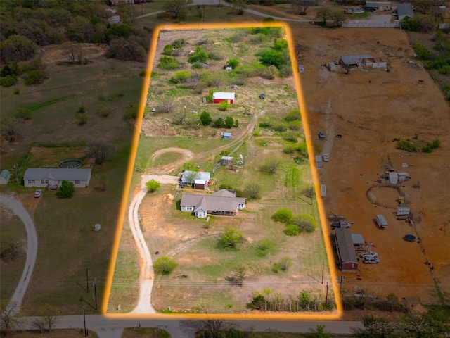 bird's eye view featuring a rural view