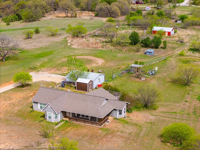 bird's eye view with a rural view