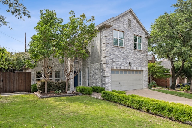 359 Kahala Dr, Dallas, TX 75218 - traditional home with an attached garage, fence, a front lawn, and concrete driveway