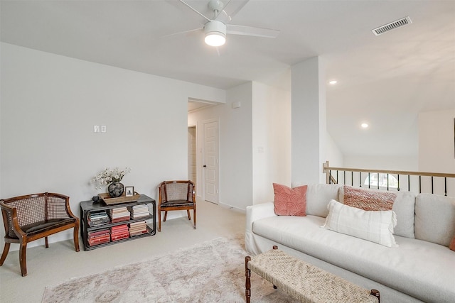 1512 Trailblazer Way, Northlake, TX 76247 - carpeted living area featuring ceiling fan and recessed lighting