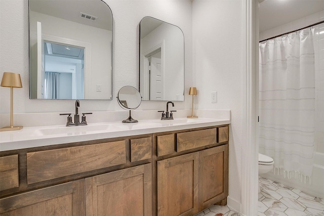 1512 Trailblazer Way, Northlake, TX 76247 - full bath featuring double vanity, toilet, and shower / tub combo