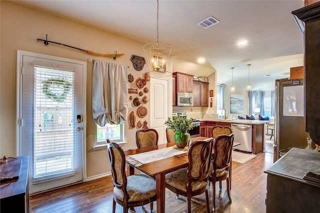 4036 Eagle Dr, Forney, TX 75126 - dining room featuring visible vents, a wealth of natural light, and wood finished floors