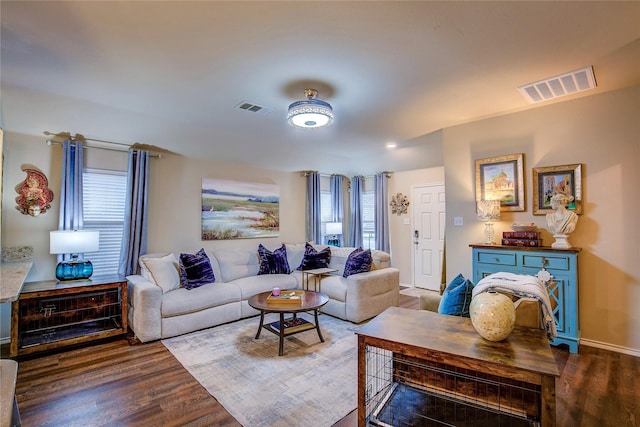 4036 Eagle Dr, Forney, TX 75126 - living room featuring a wealth of natural light, visible vents, and wood finished floors